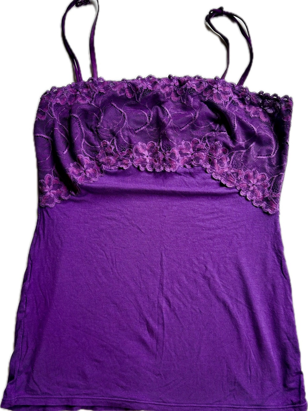 Jezebel Purple Lace Overlay Cami Tank Top Vintage Y2K M